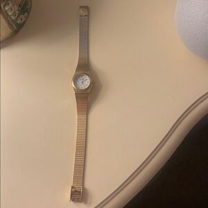 Vintage Gruen Precision petite quartz watch gold toned